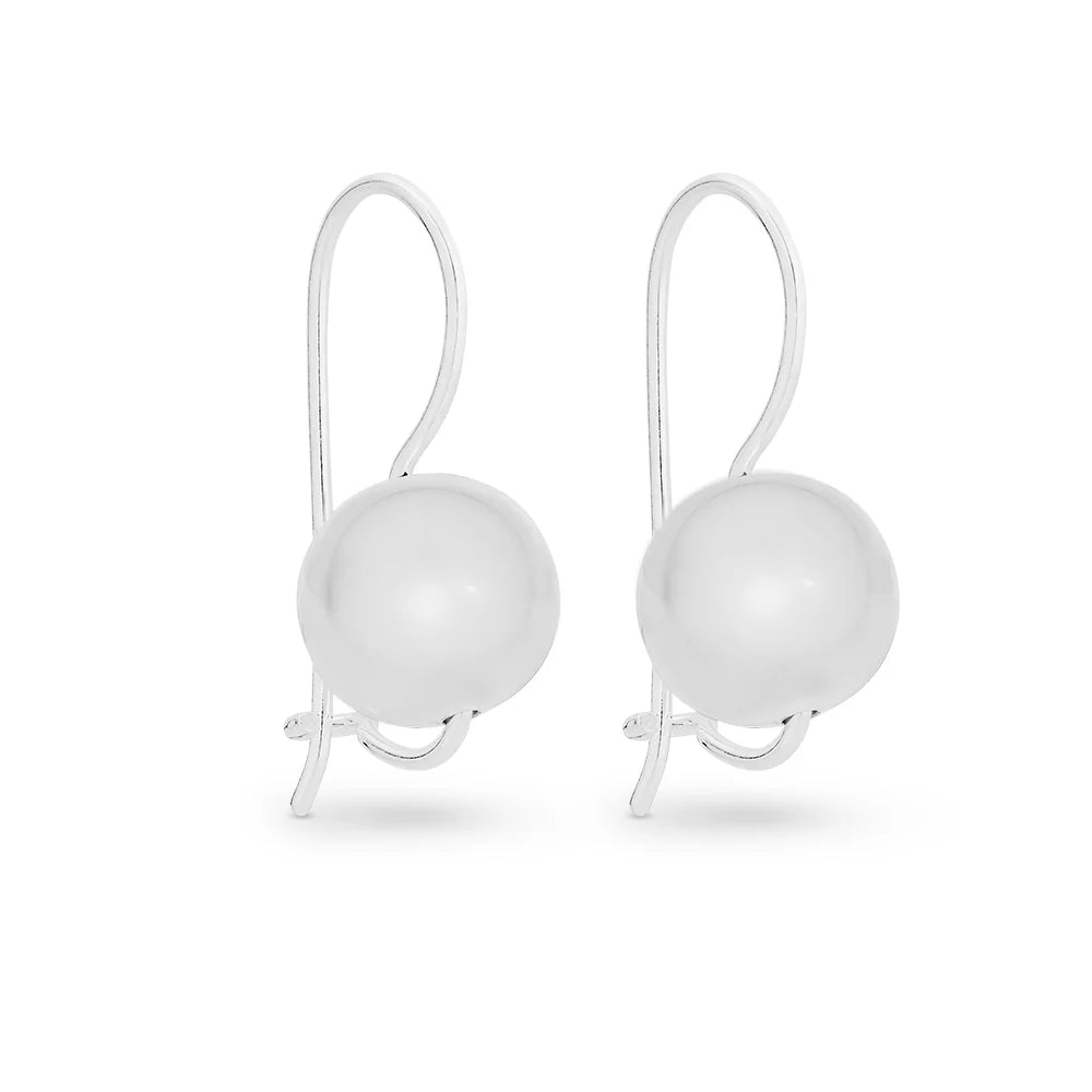 Sterling Silver 10mm Euro Ball Earrings #25225 #25226