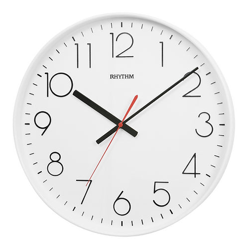 Rhythm Wall Clock 3D Numerals White #