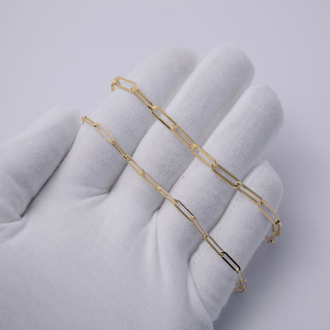 9ct Yellow Gold Paperclip Bracelet #24684