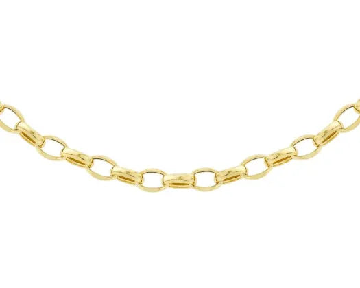 9ct Yellow Gold Hollow Oval Belcher Chain 45cm #24930