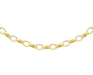 9ct Yellow Gold Hollow Oval Belcher Chain 45cm #24930
