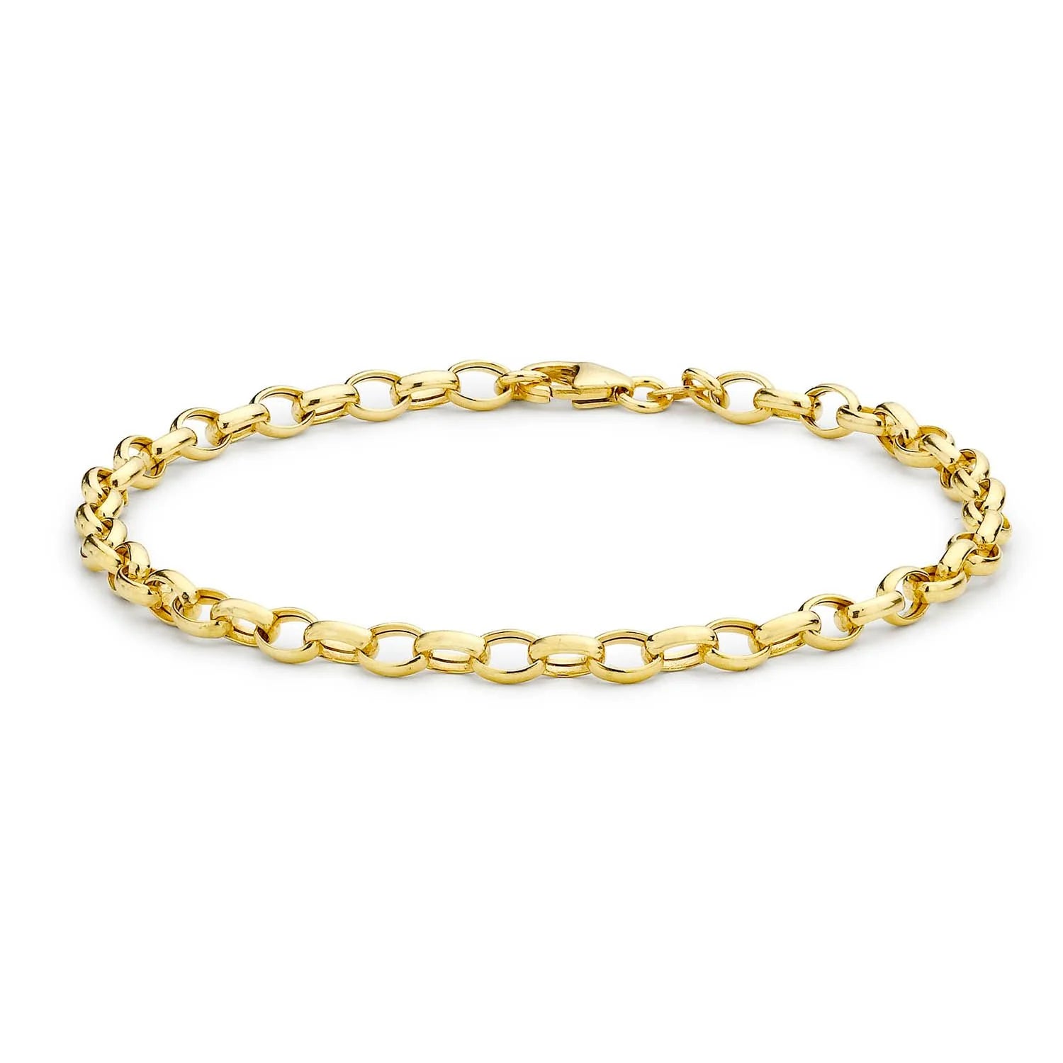 9ct Yellow Gold Hollow Oval Belcher Bracelet #