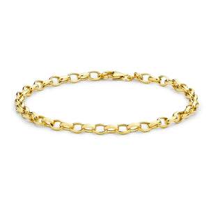 9ct Yellow Gold Hollow Oval Belcher Bracelet #