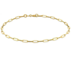 9ct Yellow Gold Thin Paper Chain Bracelet #24692