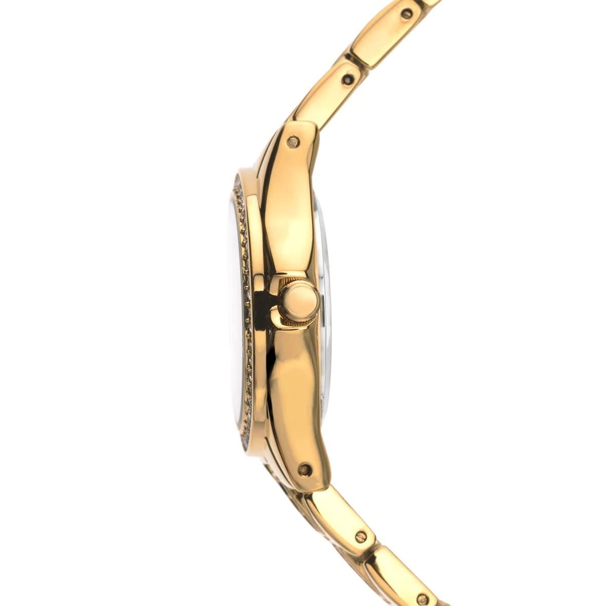 Sekonda Ladies Gold Dial Gold Stones Set Gold Bracelet Watch #