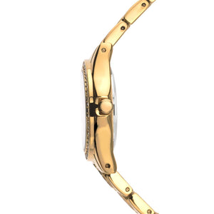 Sekonda Ladies Gold Dial Gold Stones Set Gold Bracelet Watch #