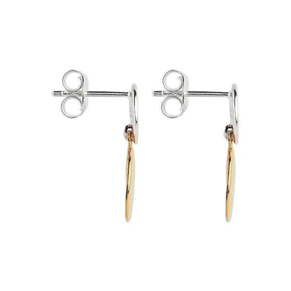Najo 'Shard' Sterling Silver 2-Tone Double Disk Drop #24893