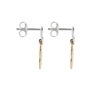Najo 'Shard' Sterling Silver 2-Tone Double Disk Drop #24893