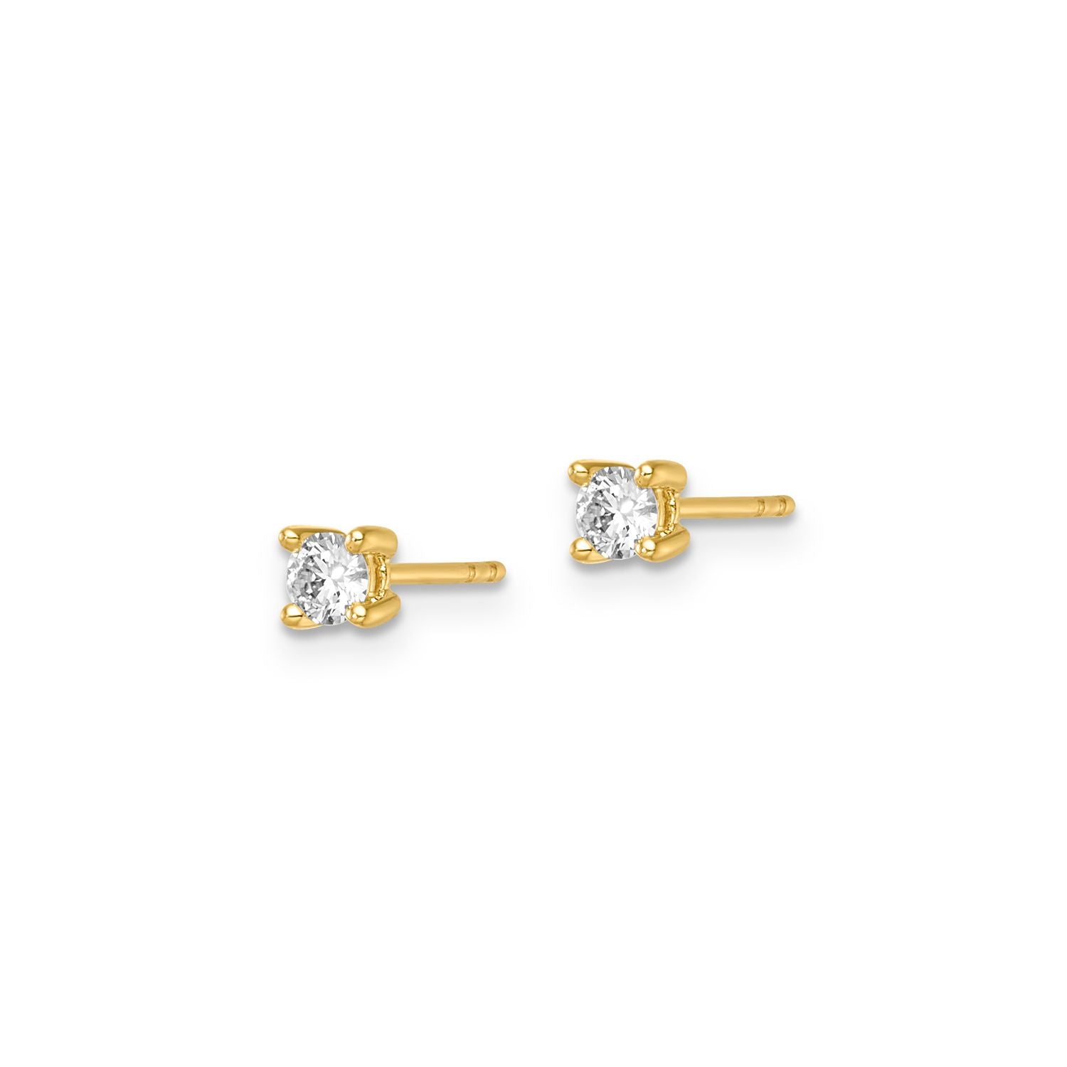 9ct Yellow Gold 0.26ct 4 Claw Diamond Earrings #25380
