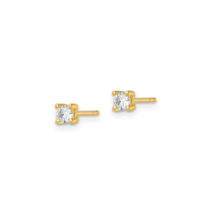 9ct Yellow Gold 0.26ct 4 Claw Diamond Earrings #25380