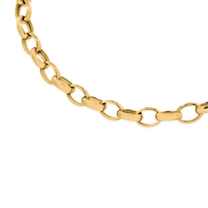 9ct Yellow Gold Hollow Oval Belcher Bracelet #