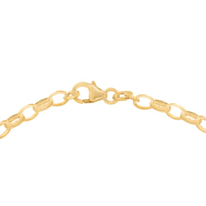 9ct Yellow Gold Hollow Oval Belcher Bracelet #