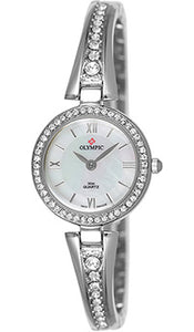 Olympic Ladies IPS Plated Stone Set Case Watch #