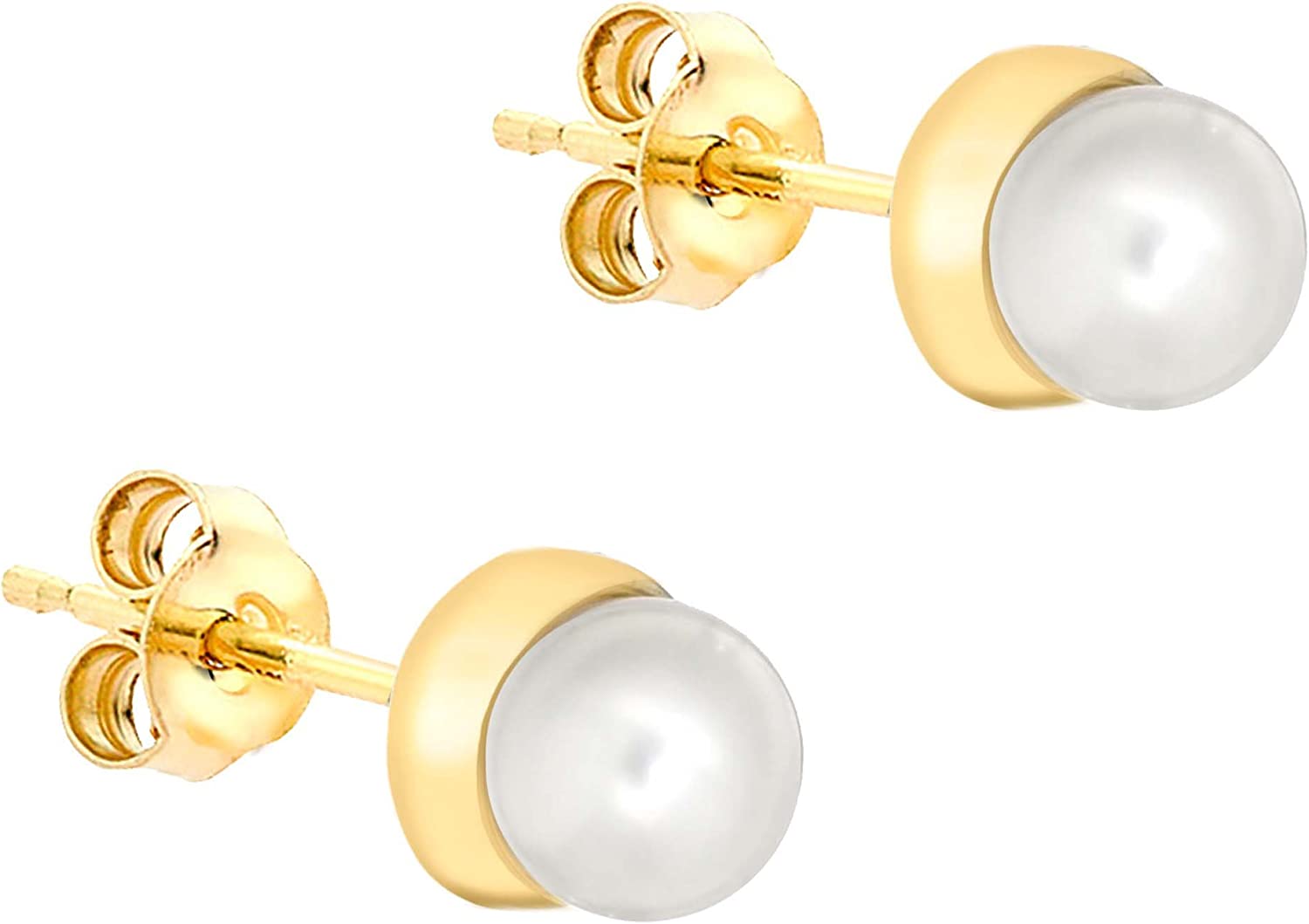 9ct Yellow Gold Freshwater Pearl Studs #