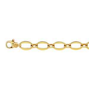 9ct Yellow Gold Long Flat Oval Fancy Bracelet #21508