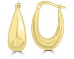 9ct Yellow Gold Liquid Hollow Hoop Earrings #25357