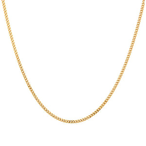 Sterling Silver Gold Plated Diamond Cut Curb Link Chain 50CM