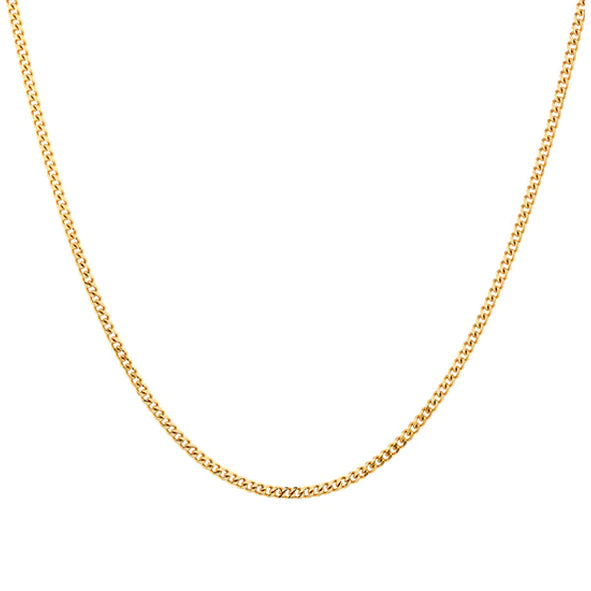 Sterling Silver Gold Plated Diamond Cut Curb Link Chain 60CM #