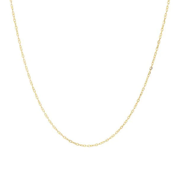 9ct Yellow Gold Plain Cable Chain Necklace 45cm #24471