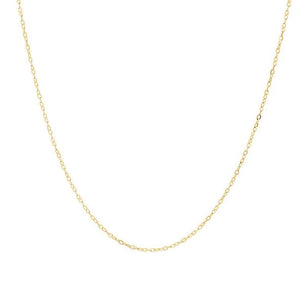 9ct Yellow Gold Plain Cable Chain Necklace 45cm #24471