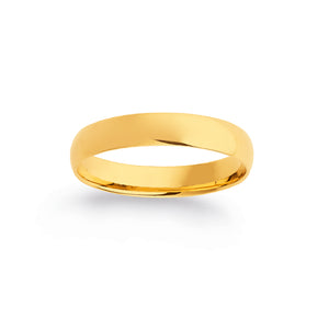 9ct Yellow Gold 4mm Rounded Wedding Band #25479