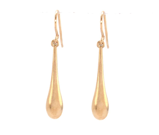 9ct Yellow Gold Tear Drop Earrings #
