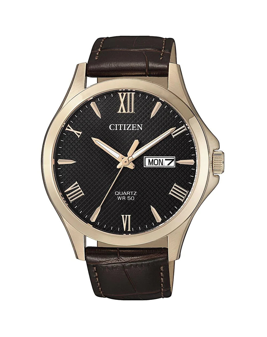 Citizen Gents Quartz Leather Strap Band Watch #22037