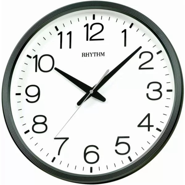 Rhythm Wall Clock with 3D Numerals (Black) #25301