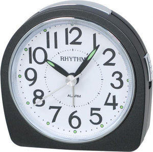 Rhythm Analogue Alarm Clock Black Case #24725