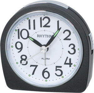 Rhythm Analogue Alarm Clock Black Case #