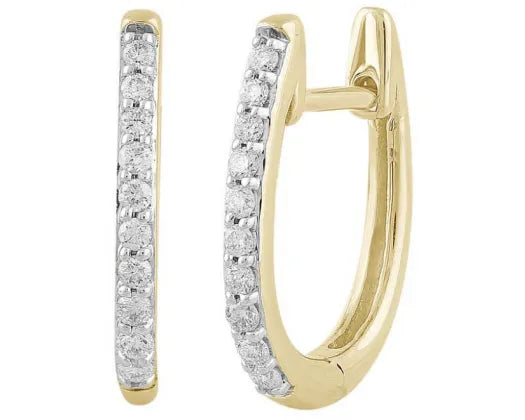 9ct Yellow Gold Huggies Diamond #