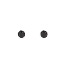 Ellani Sterling Silver 5mm Black CZ Bezel Studs #24762