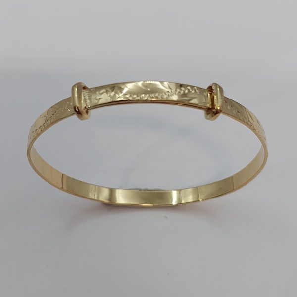 Sterling Silver Childs Gold Plated Expanding Bangle #25423