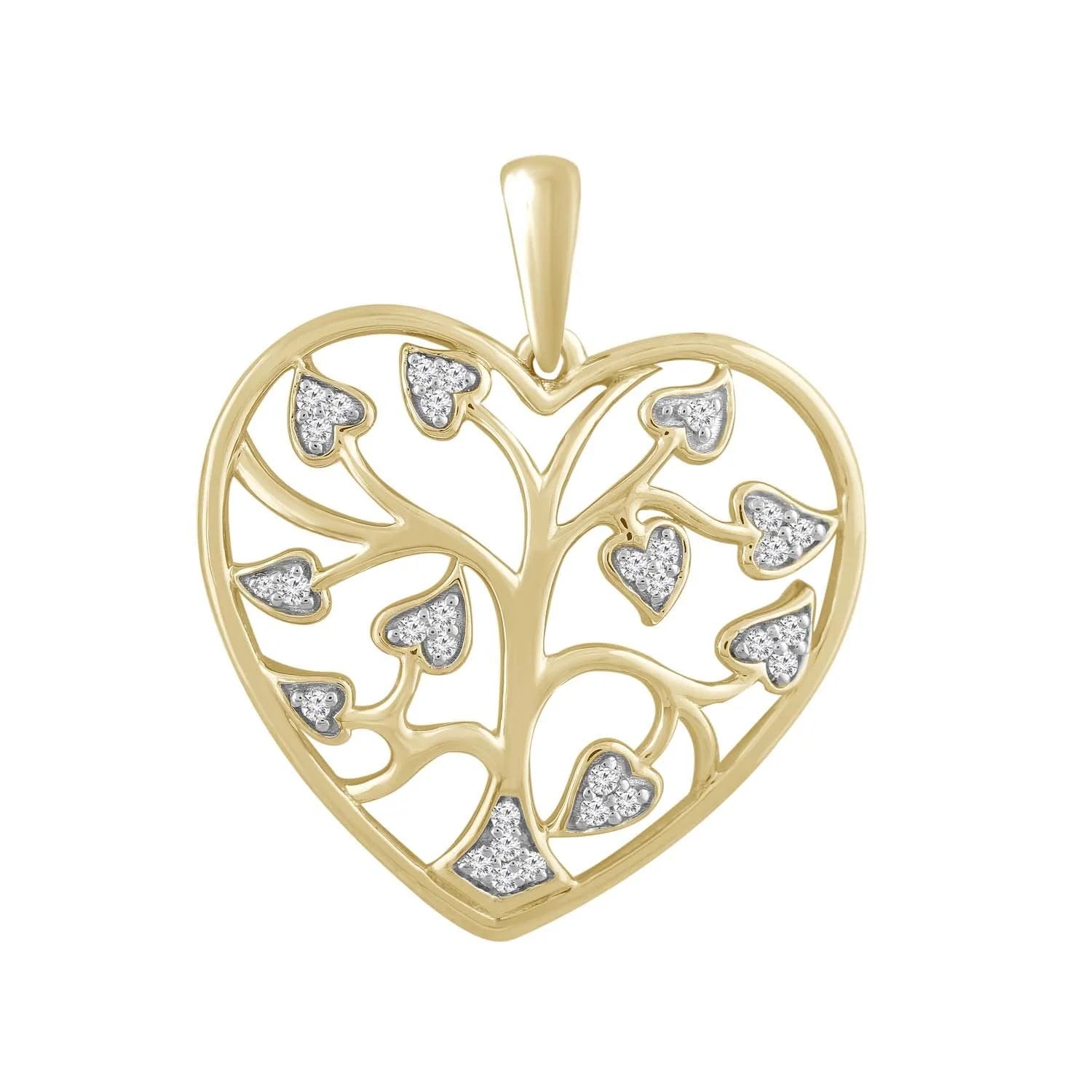 9ct Yellow Gold & Diamond Tree of Life Pendant #24913
