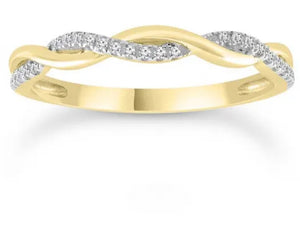 9ct Yellow Gold Diamond Stacker Ring #23918