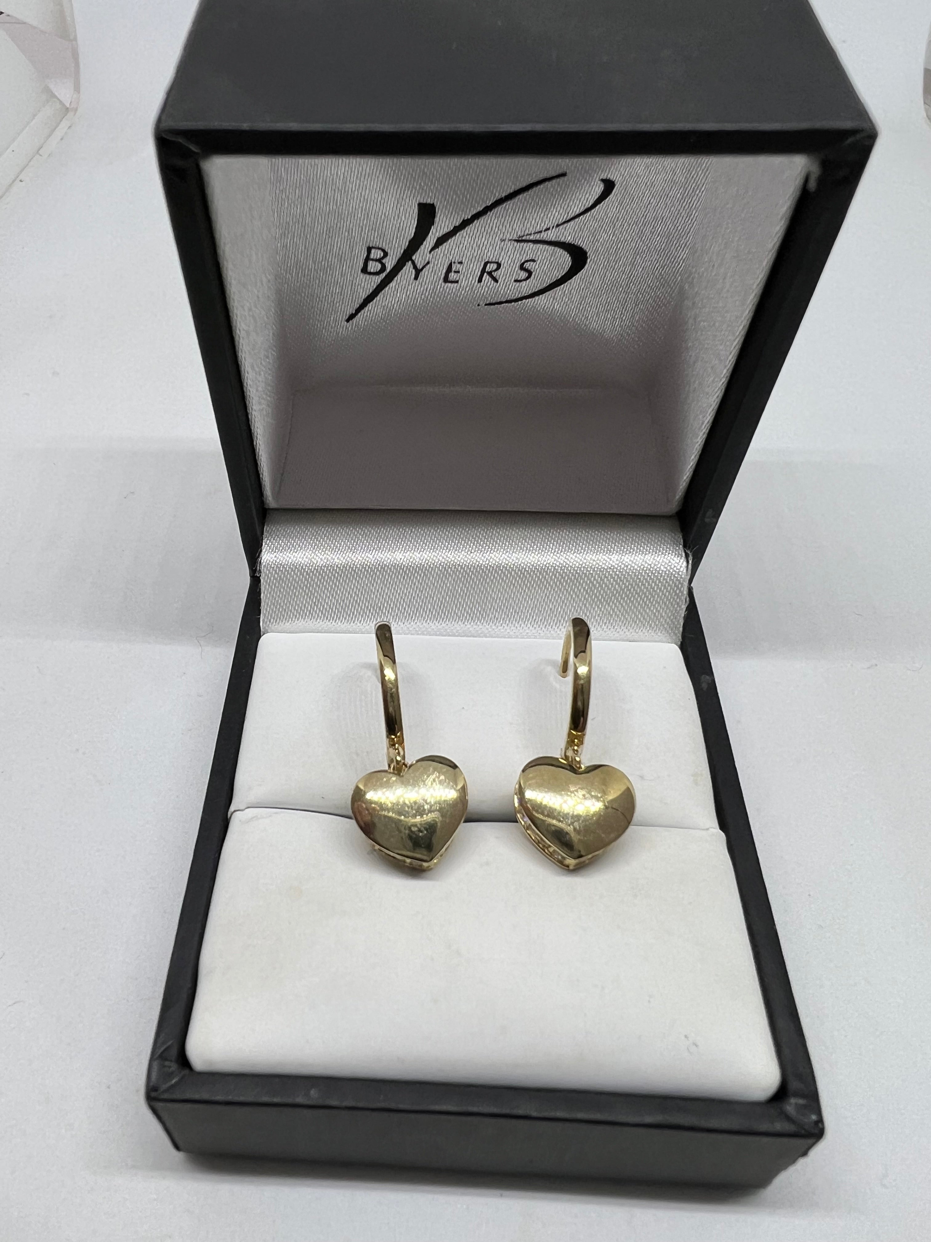 9ct Yellow Gold Heart Earrings #0