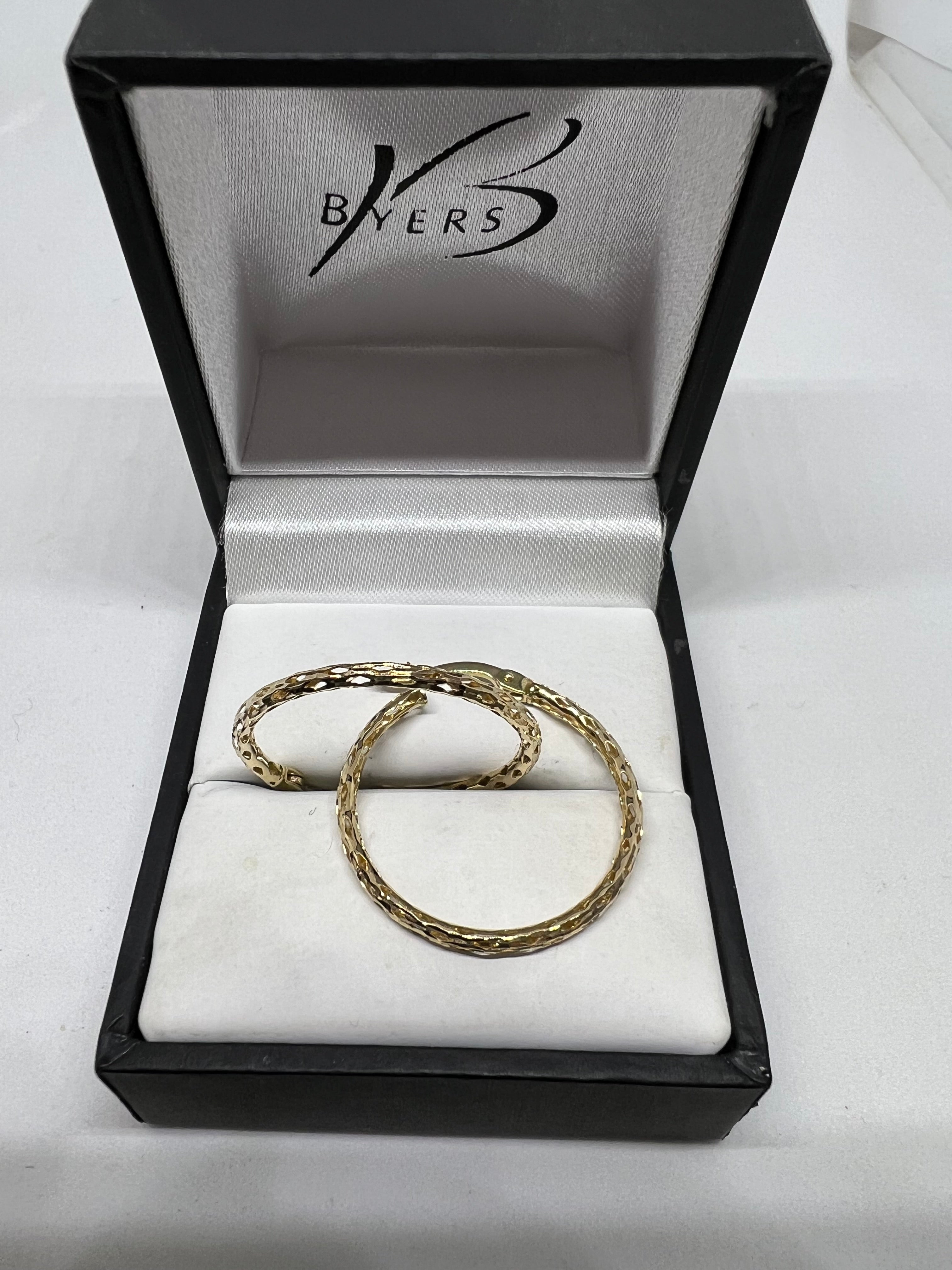 9ct Yellow Gold Filigree Hoops #16339