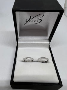 9ct White Gold Sleepers # 18421