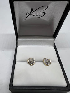 9ct Yellow Gold Heart Shaped Earrings #1325