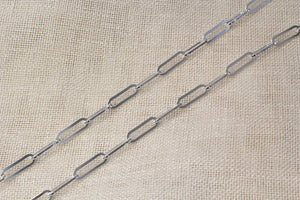 Sterling Silver Paper Clip Chain 50cm #
