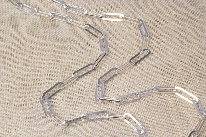 Sterling Silver Paper Clip Chain 50cm #