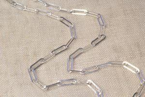 Sterling Silver Paper Clip Chain 50cm #