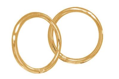 Sterling Silver Gold Plated 12mm Plain Sleeper #24757