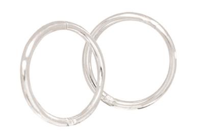Sterling Silver 12mm Plain Sleeper Earrings #24878 #24879 #24880
