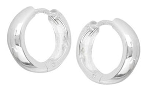 Sterling Silver Rounded Plain Huggie Earrings # 24955