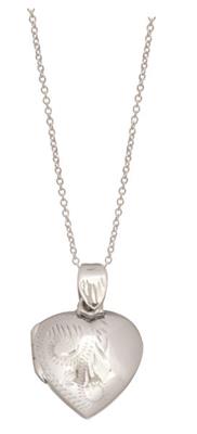Sterling Silver 15mm Partly Engraved Heart Locket #25198