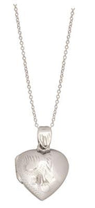 Sterling Silver 15mm Partly Engraved Heart Locket #25198