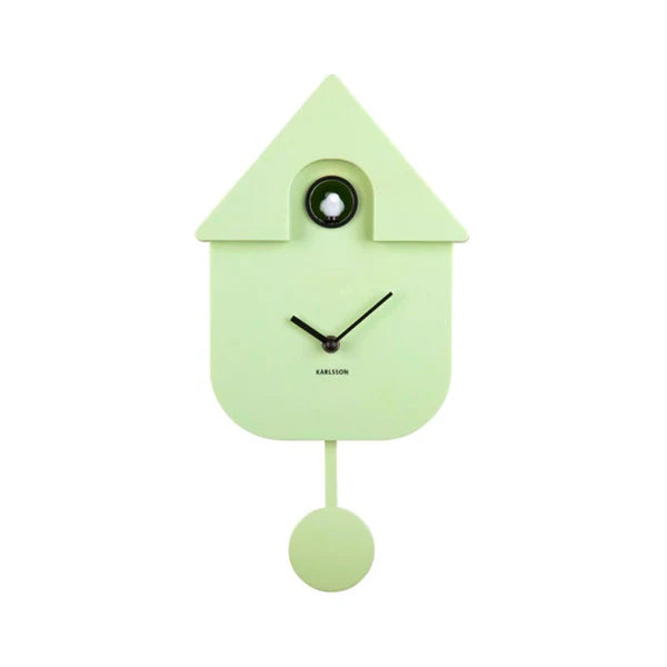 Karlsson Modern Cuckoo Clock - Soft Green #25459