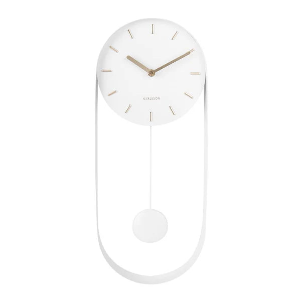 Karlsson Charm Pendulum Clock - White #25276