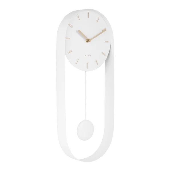 Karlsson Charm Pendulum Clock - White #25276